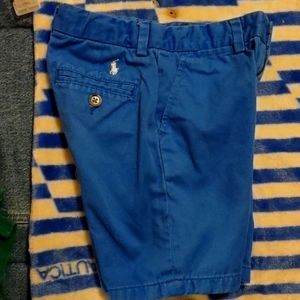Boys blue polo shorts blue with white polo on back